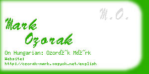 mark ozorak business card